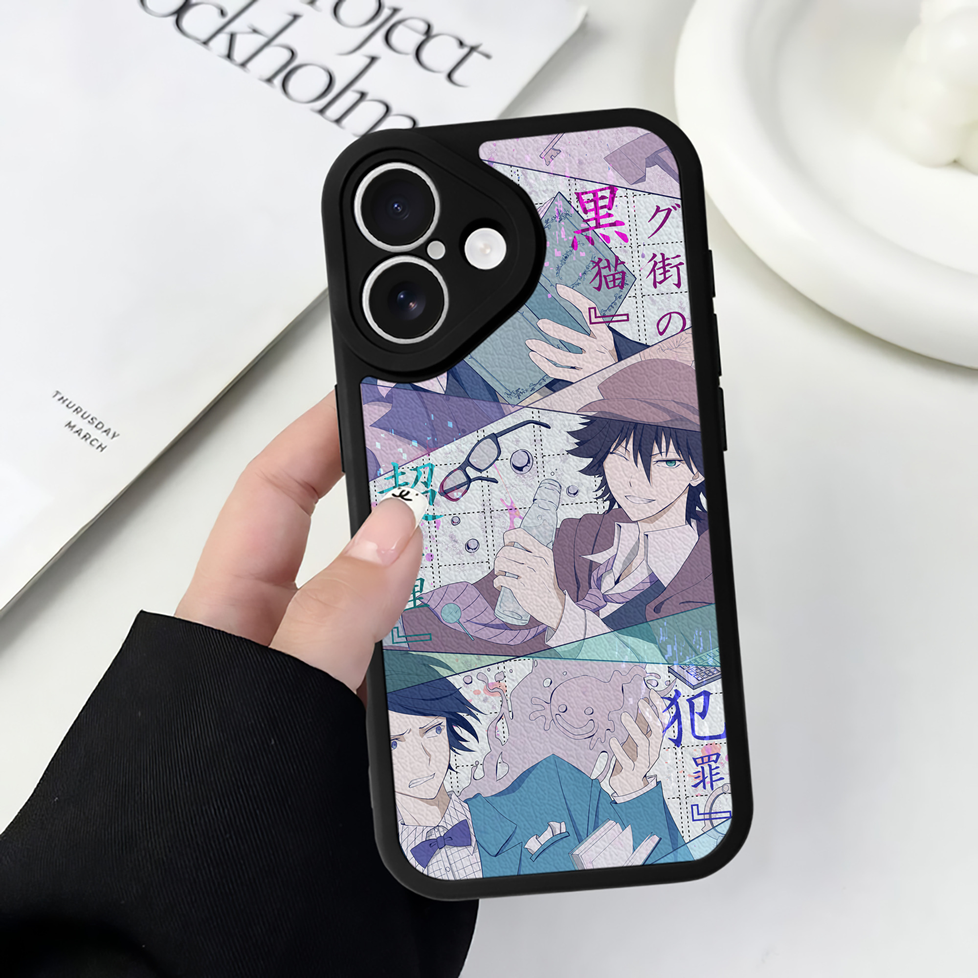 （画像用） 文豪ストレイドッグス Bungo Stray Dogs 【iPhone 16シリーズ対応】シリコンスマホケース（レザー調） 材質：シリコン